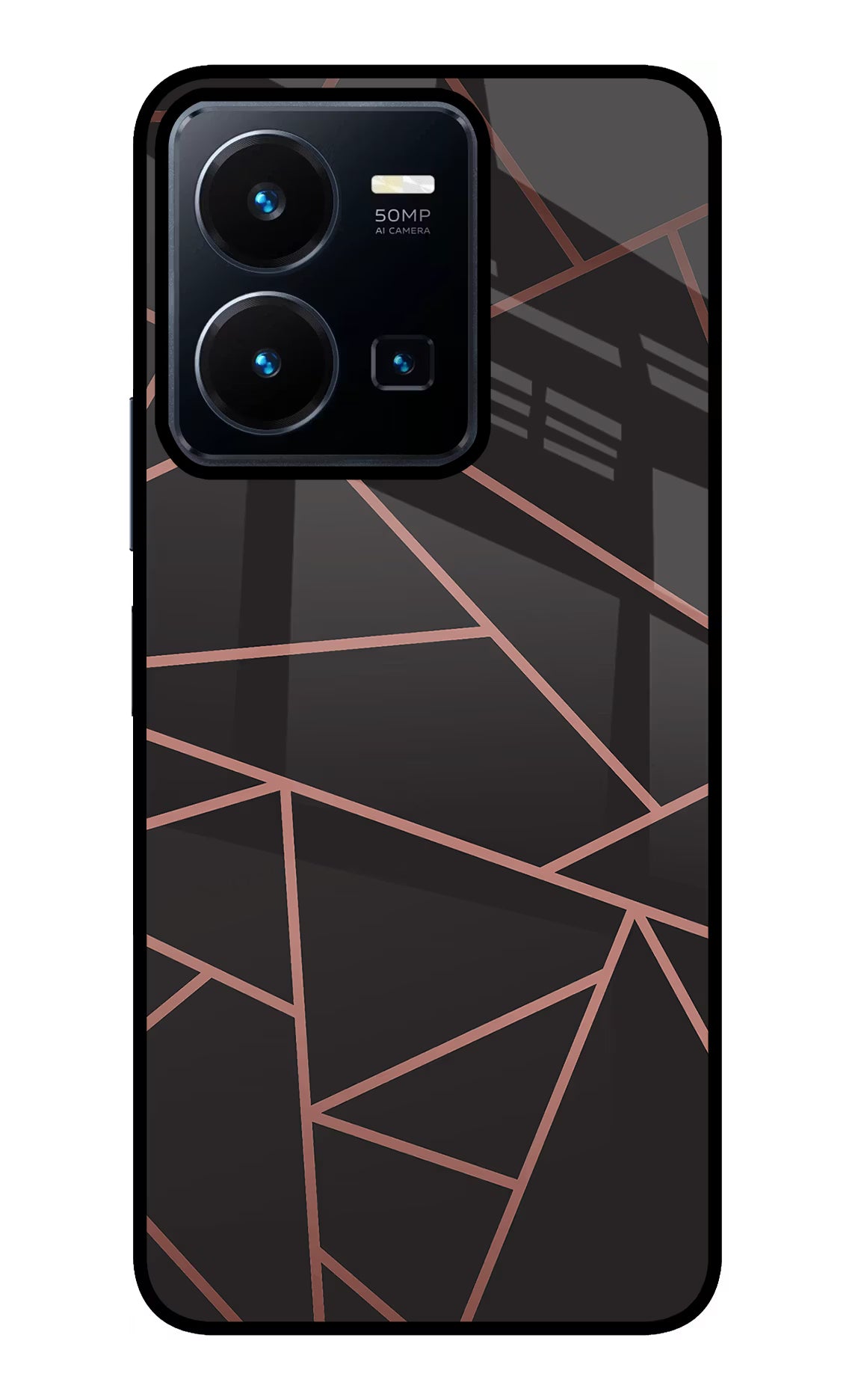 Geometric Pattern Vivo Y35 Glass Case Back Cover by Casekaro
