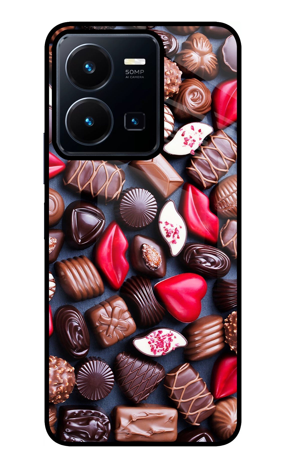 Chocolates Vivo Y35 Glass Case