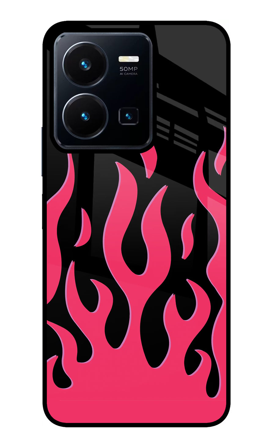 Fire Flames Vivo Y35 Back Cover, Glass case