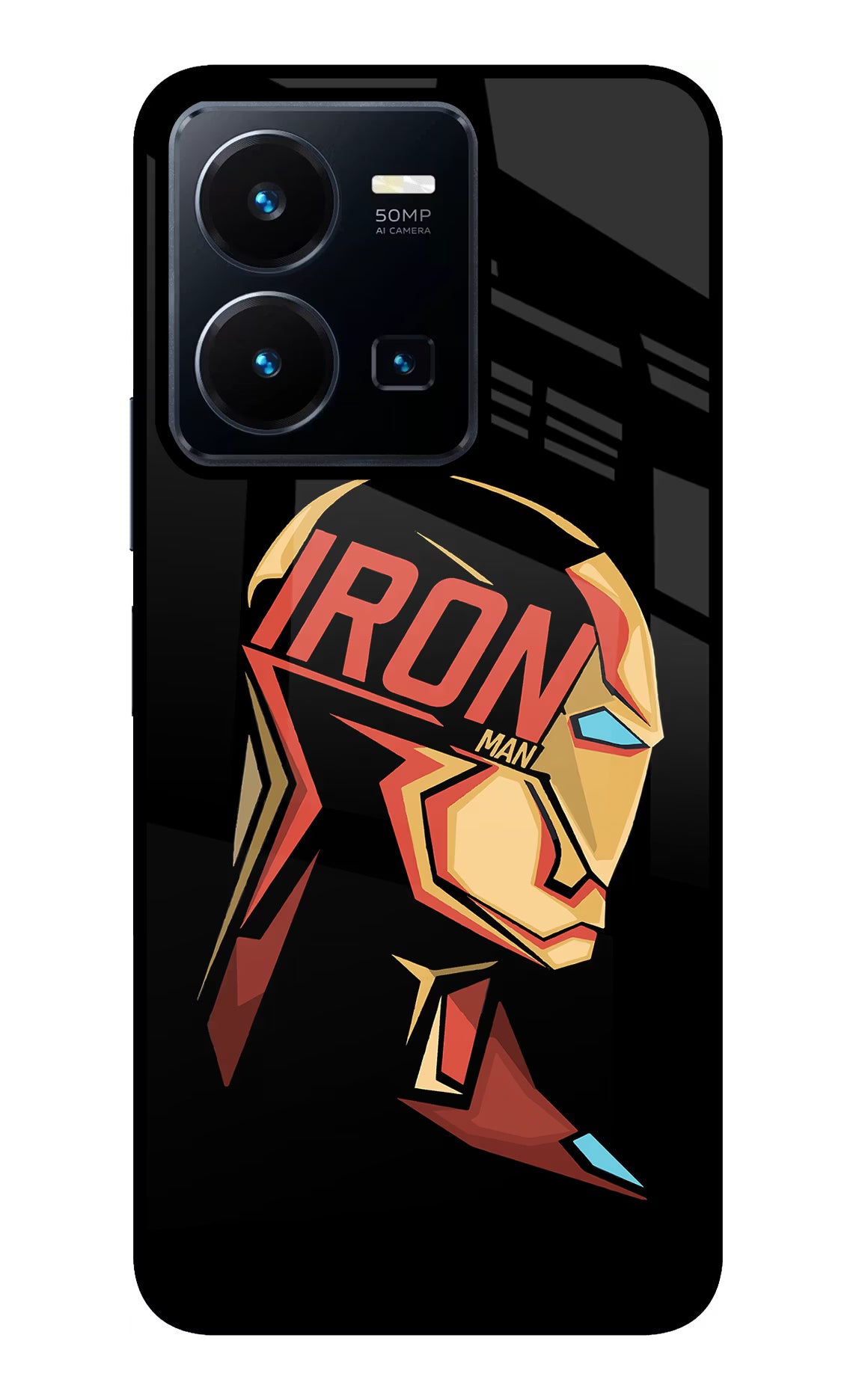 IronMan Vivo Y35 Glass Case Back Cover by Casekaro