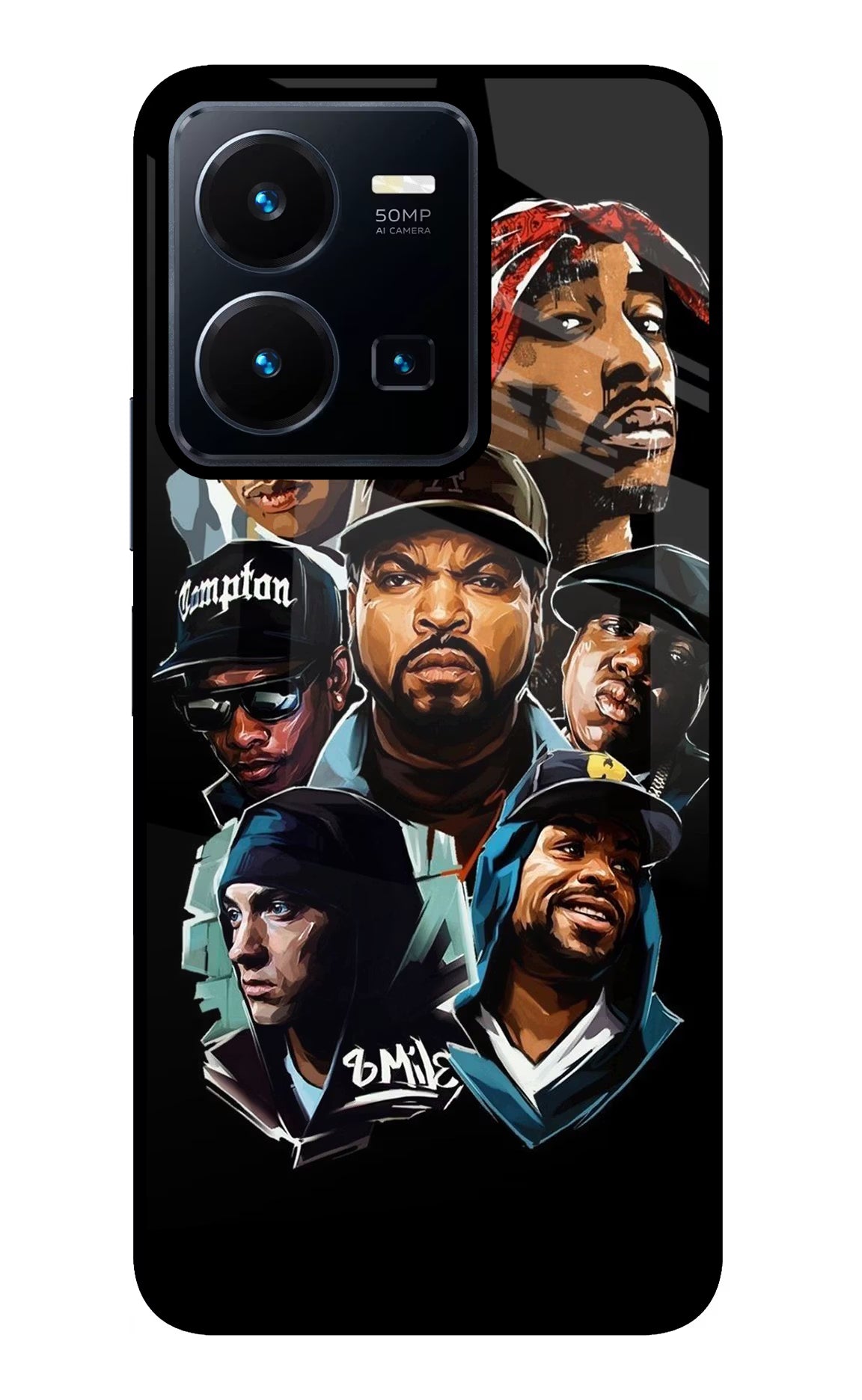 Rappers Vivo Y35 Glass Case Back Cover by Casekaro