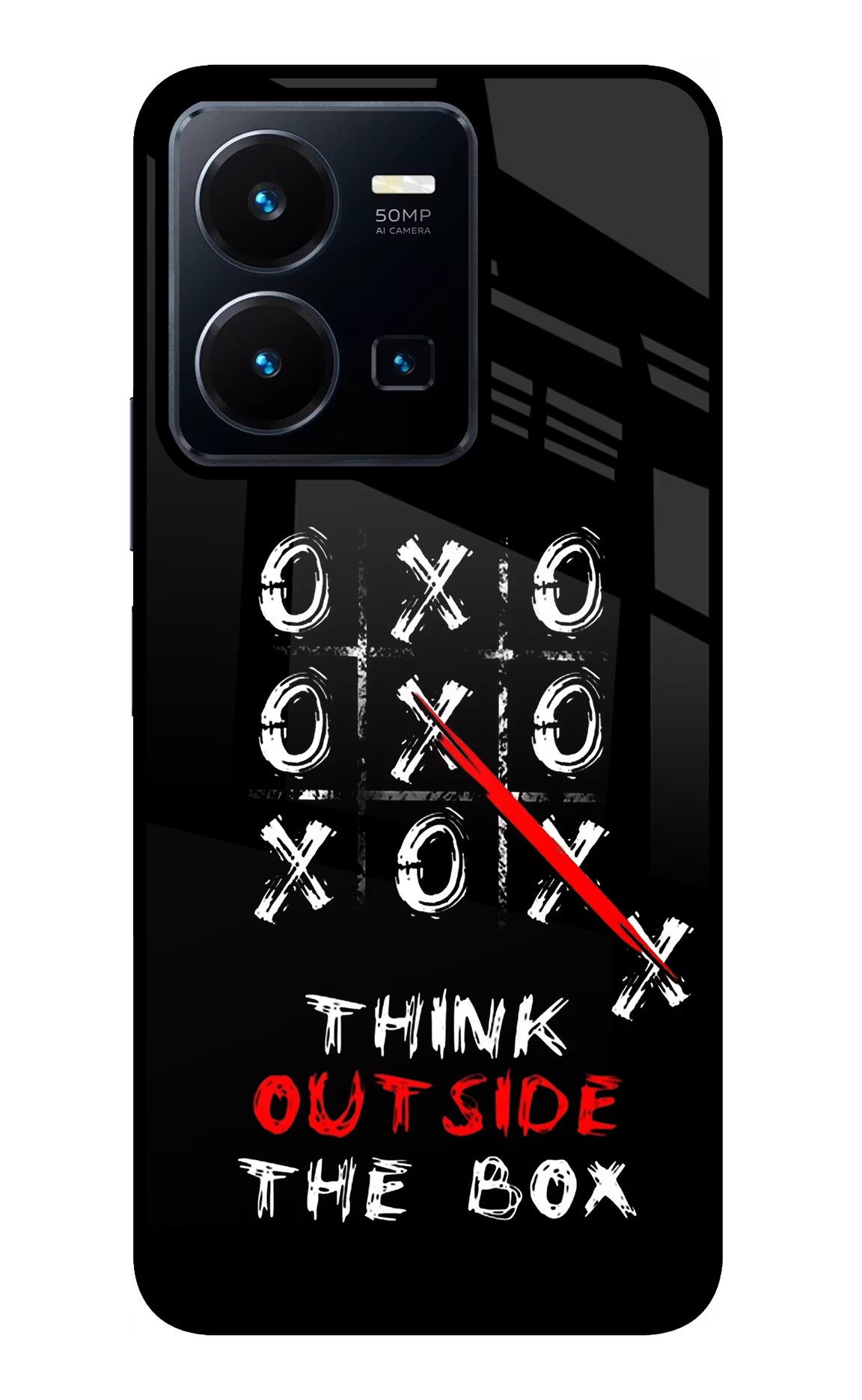 Think out of the BOX Vivo Y35 Glass Case Back Cover by Casekaro