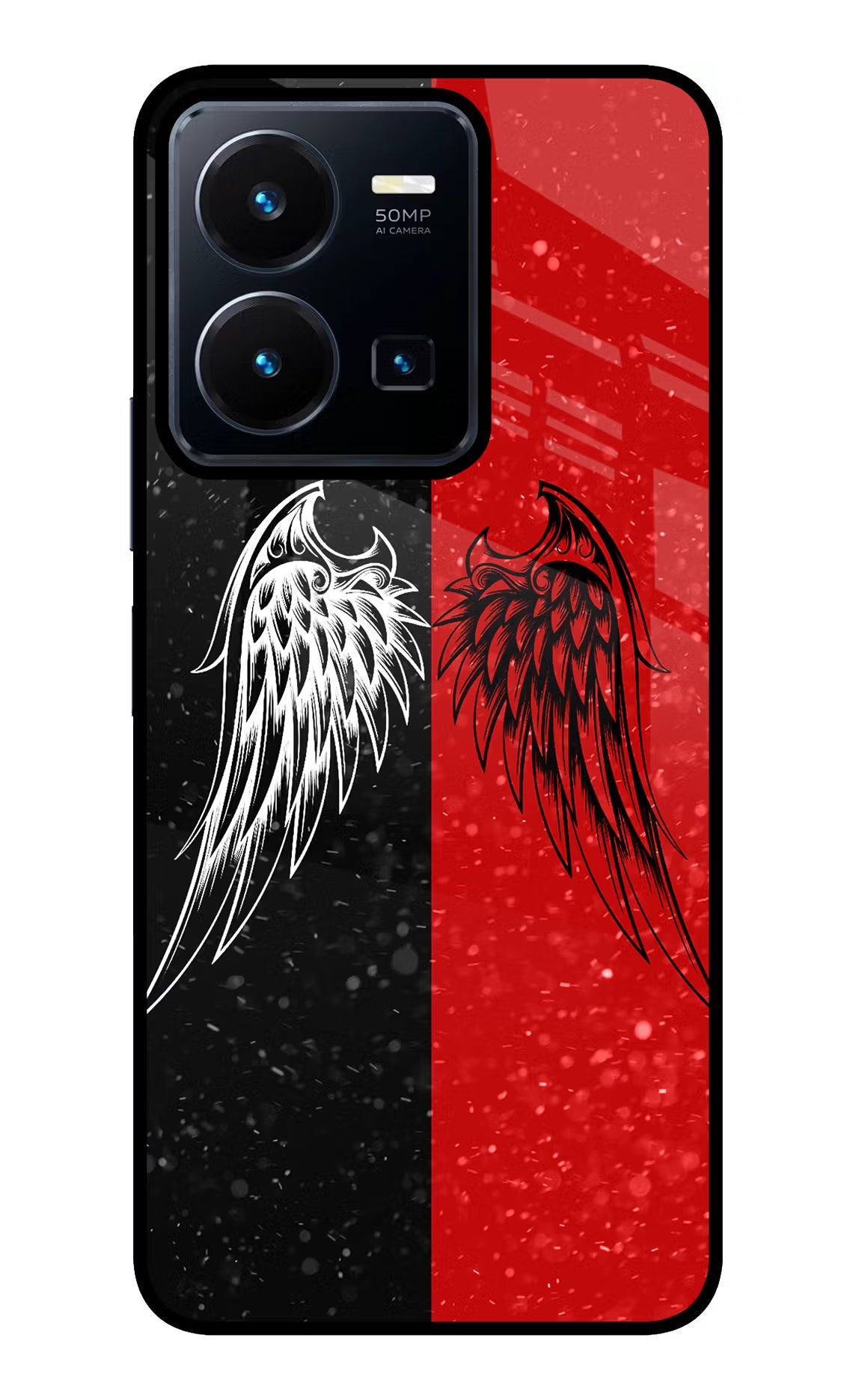 Wings Vivo Y35 Glass Case Back Cover by Casekaro
