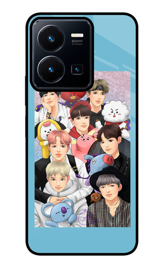 BTS with animals Vivo Y35 Glass Case