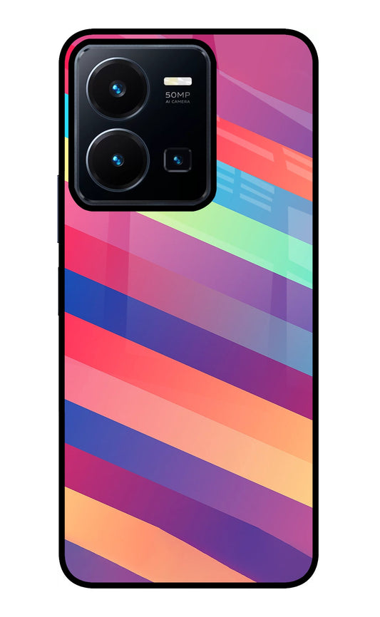 Stripes color Vivo Y35 Glass Case