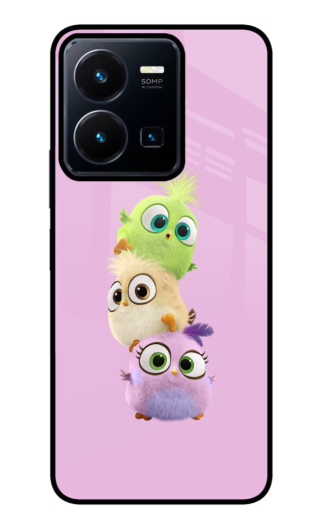 Cute Little Birds Vivo Y35 Glass Case Back Cover by Casekaro