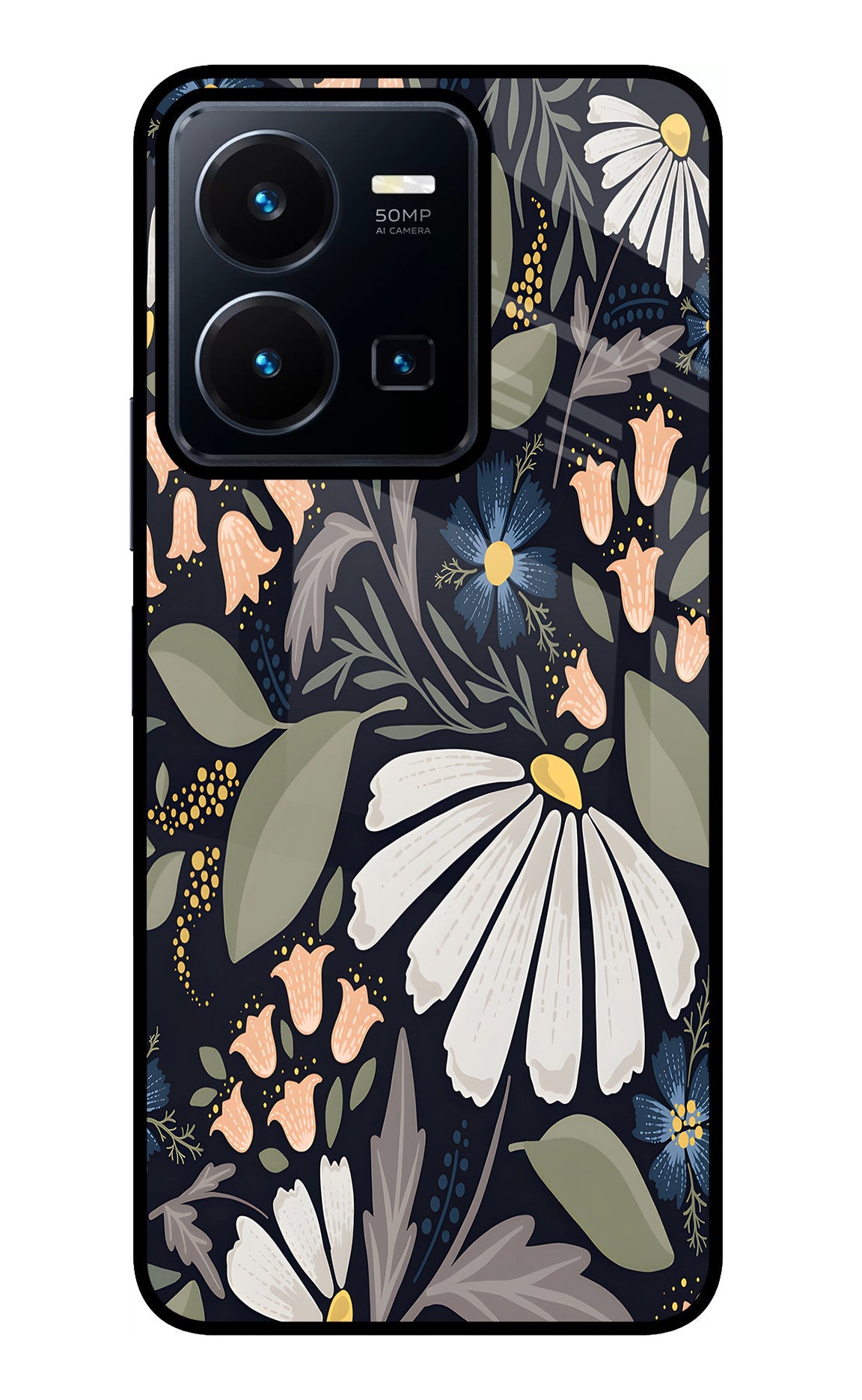 Flowers Art Vivo Y35 Back Cover