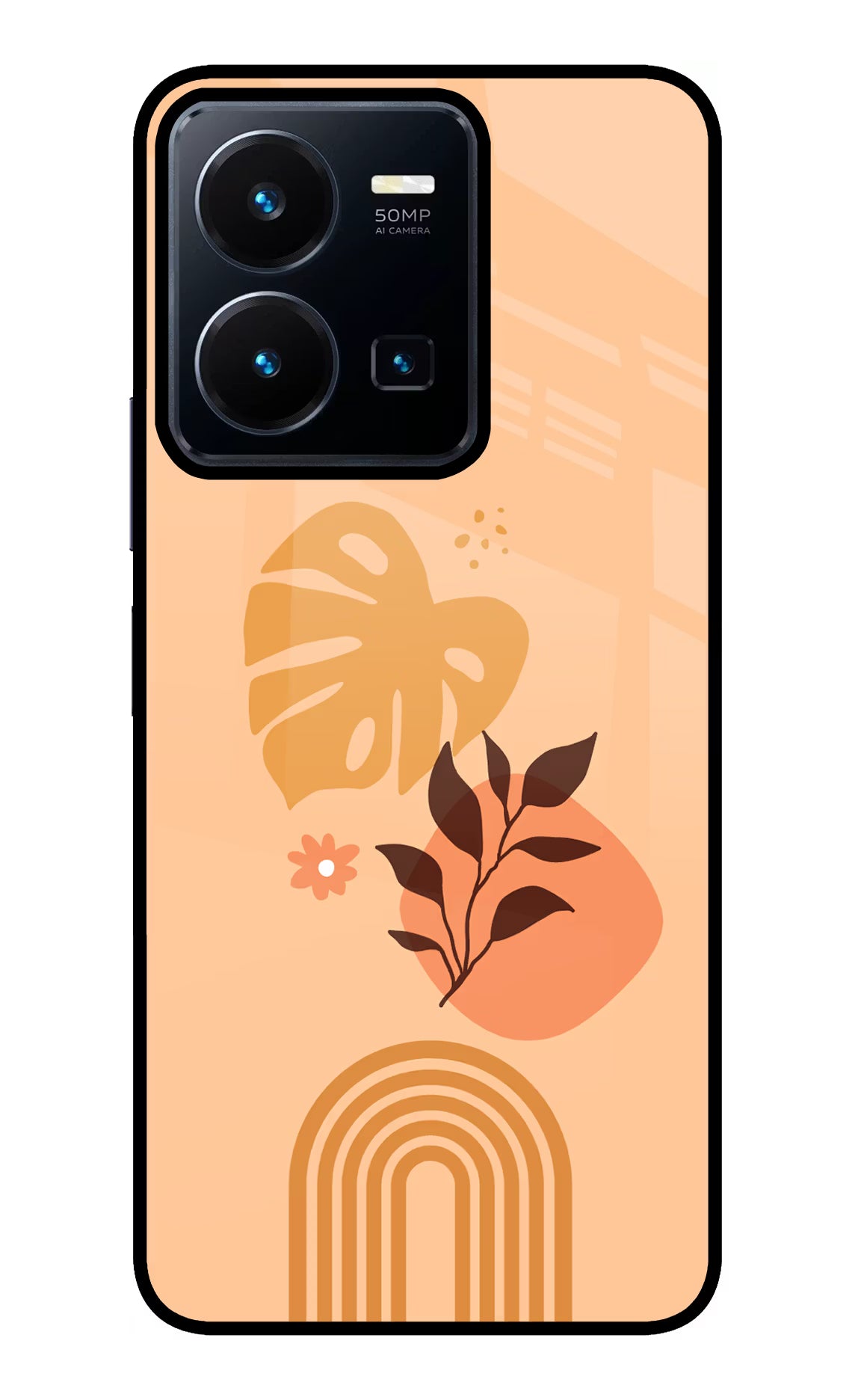Bohemian Art Vivo Y35 Glass Case Back Cover by Casekaro