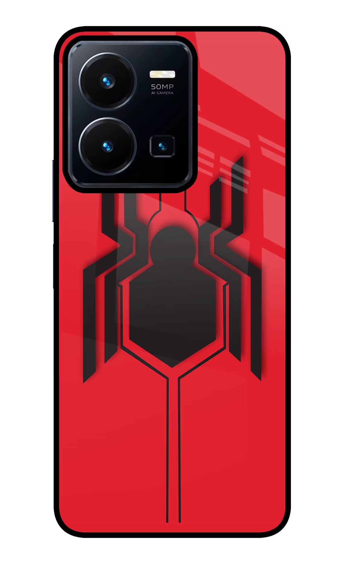 Spider Vivo Y35 Glass Case Back Cover by Casekaro