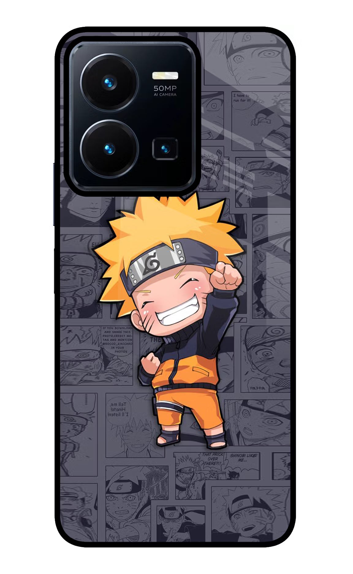 Chota Naruto Vivo Y35 Glass Case Back Cover by Casekaro