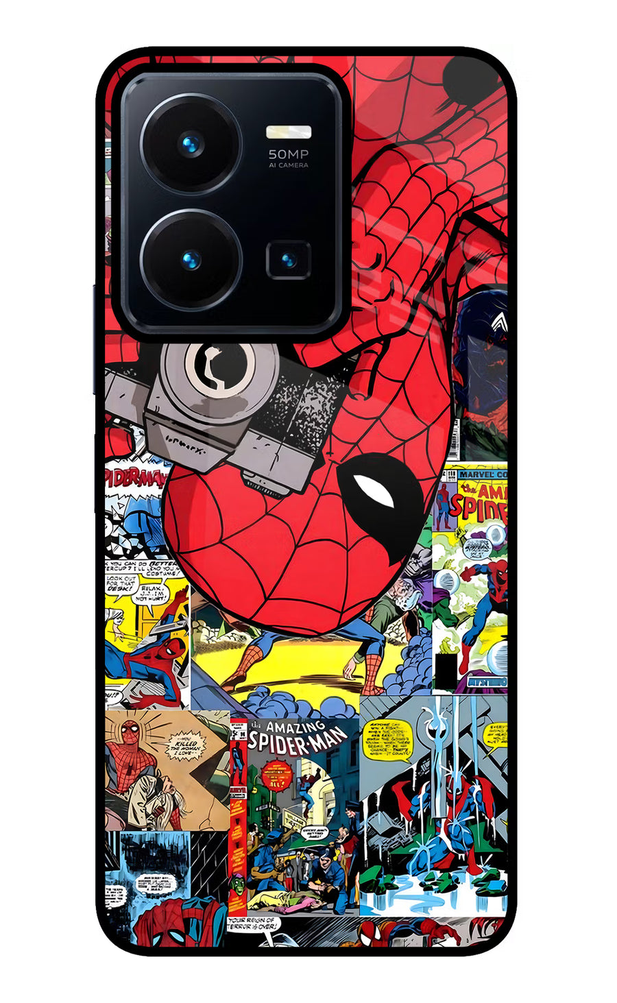 Spider Man Vivo Y35 Back Cover, Glass case