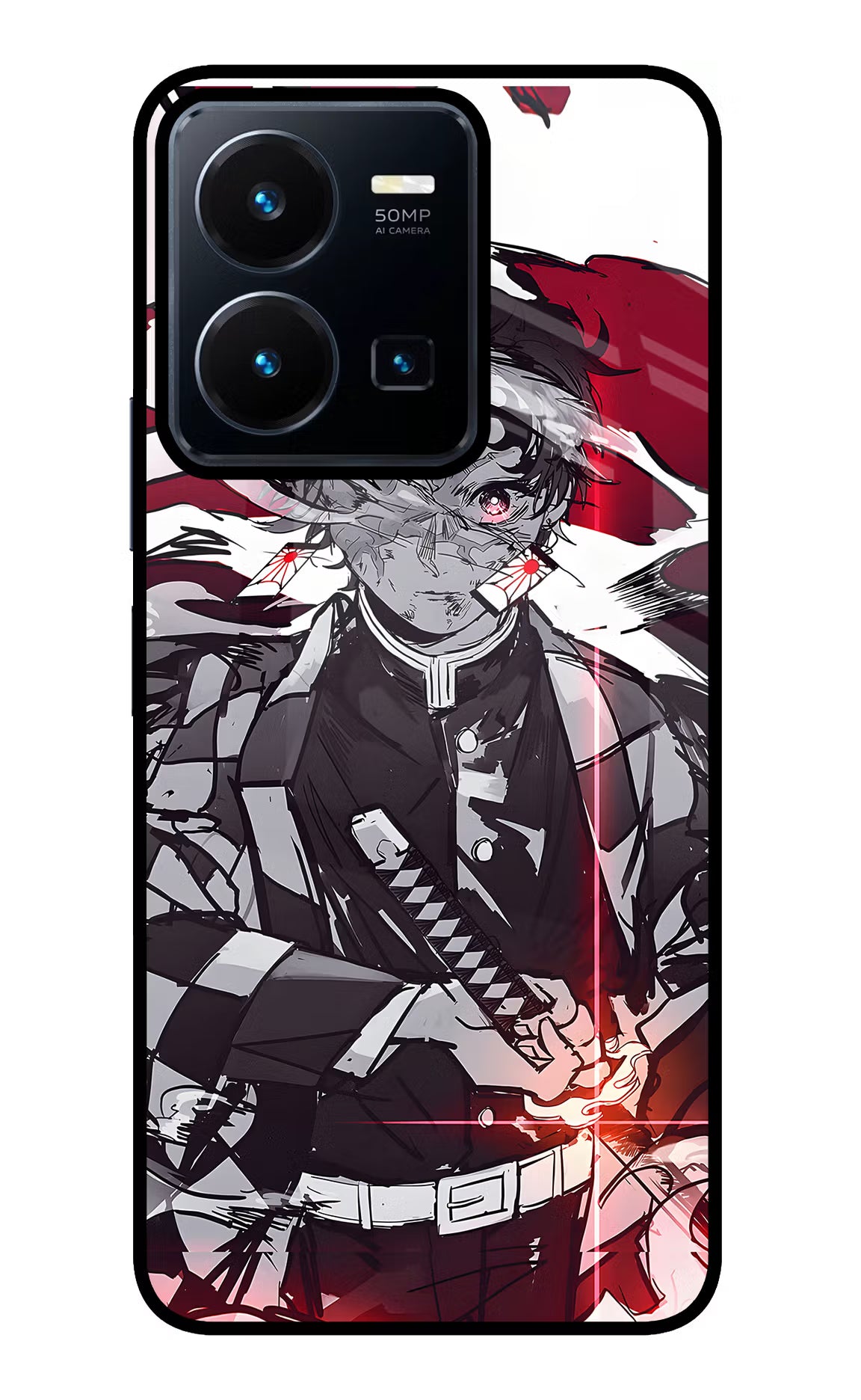 Demon Slayer Vivo Y35 Glass Case Back Cover by Casekaro