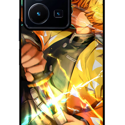 Demon Slayer Vivo Y35 Glass Case Back Cover by Casekaro