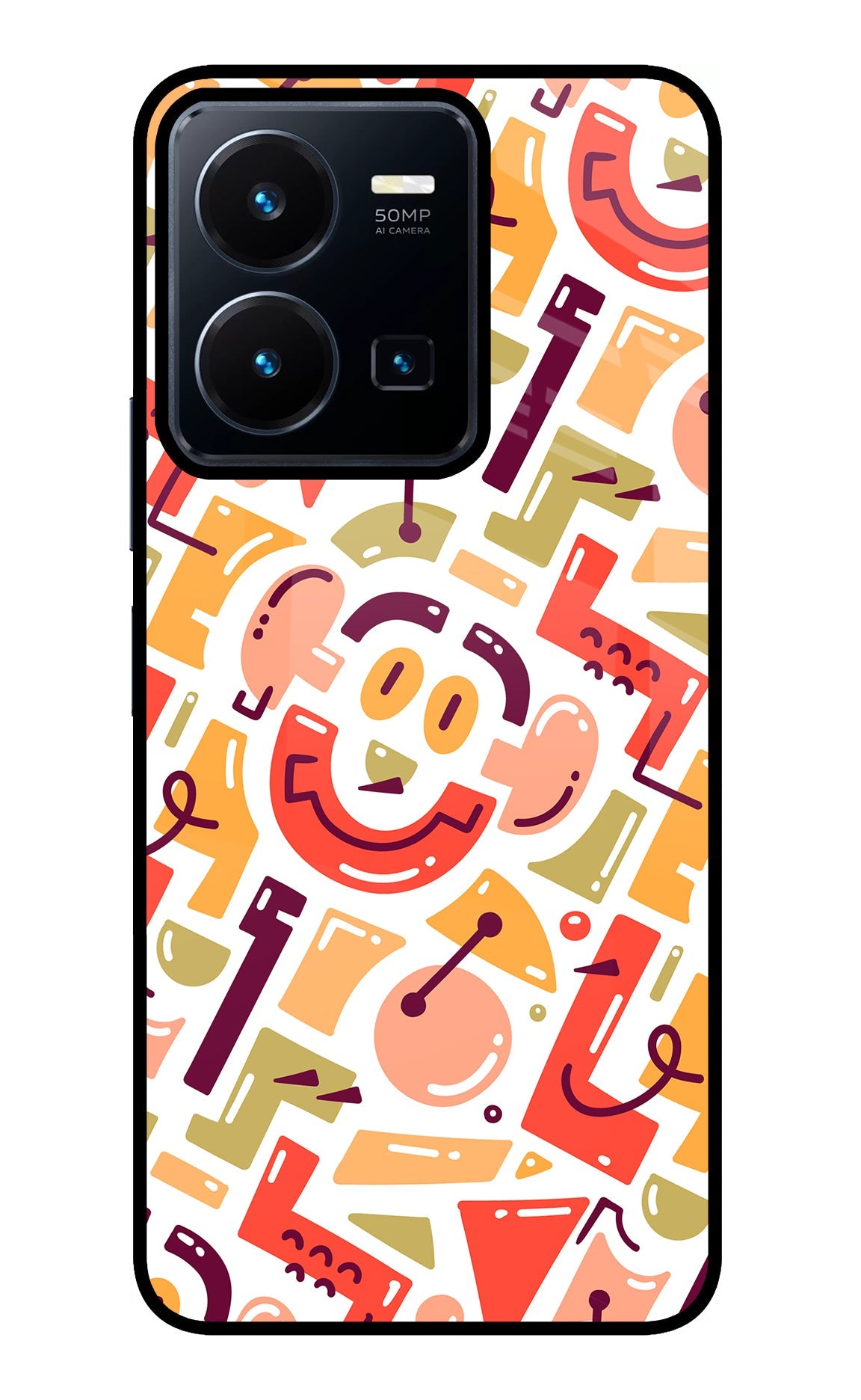 Doodle Pattern Vivo Y35 Back Cover