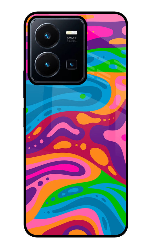 Trippy Pattern Vivo Y35 Glass Case