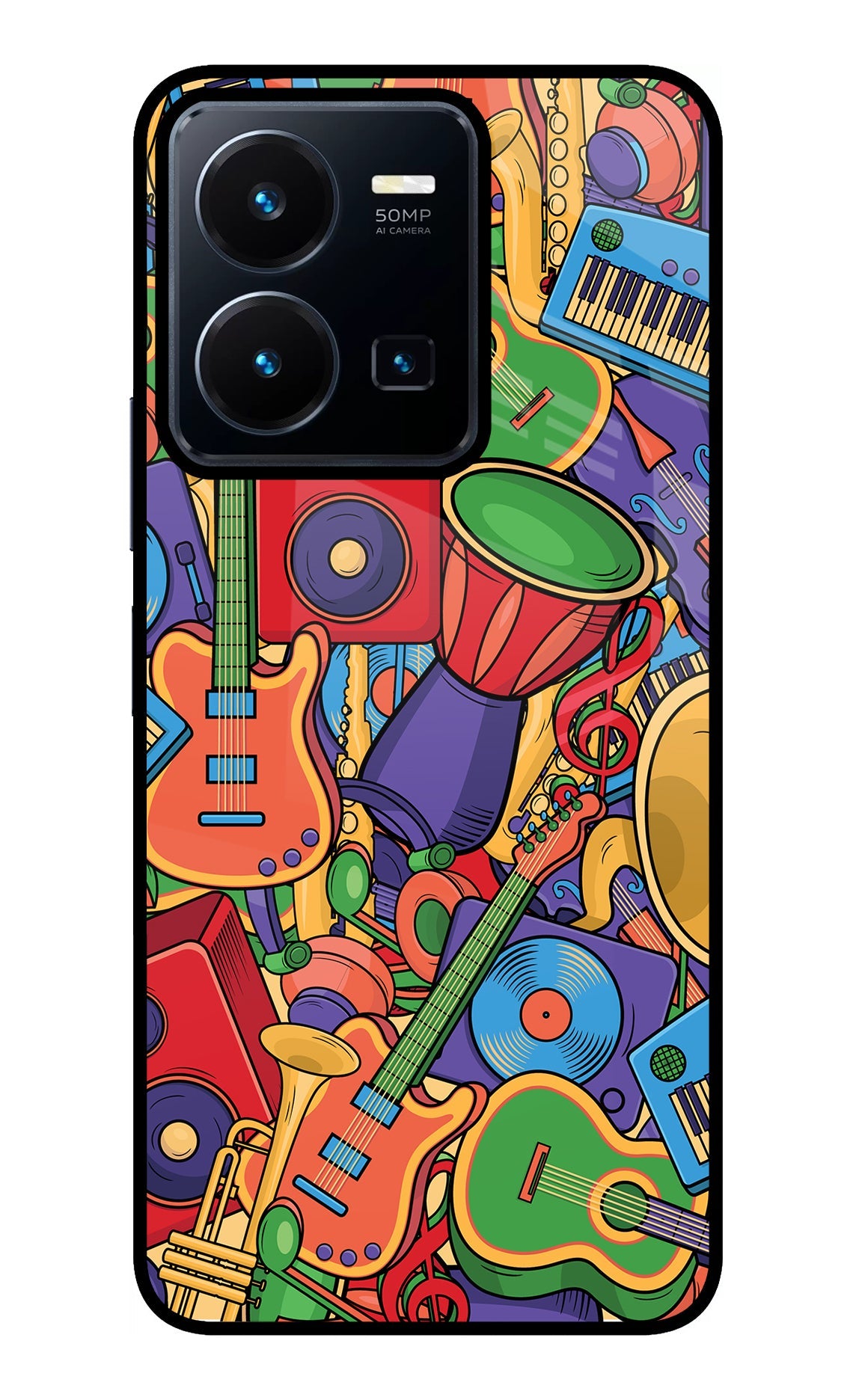 Music Instrument Doodle Vivo Y35 Back Cover