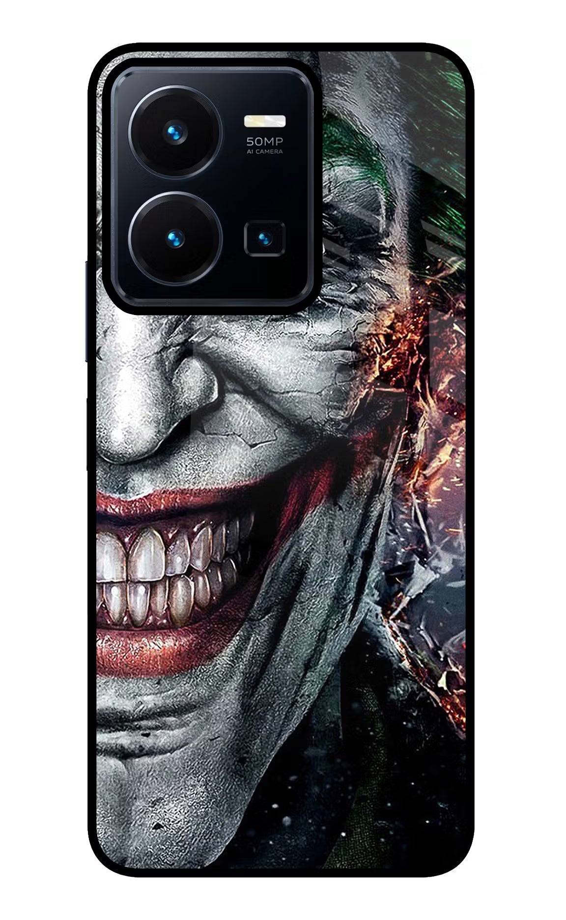 Joker Cam Vivo Y35 Glass Case Back Cover by Casekaro