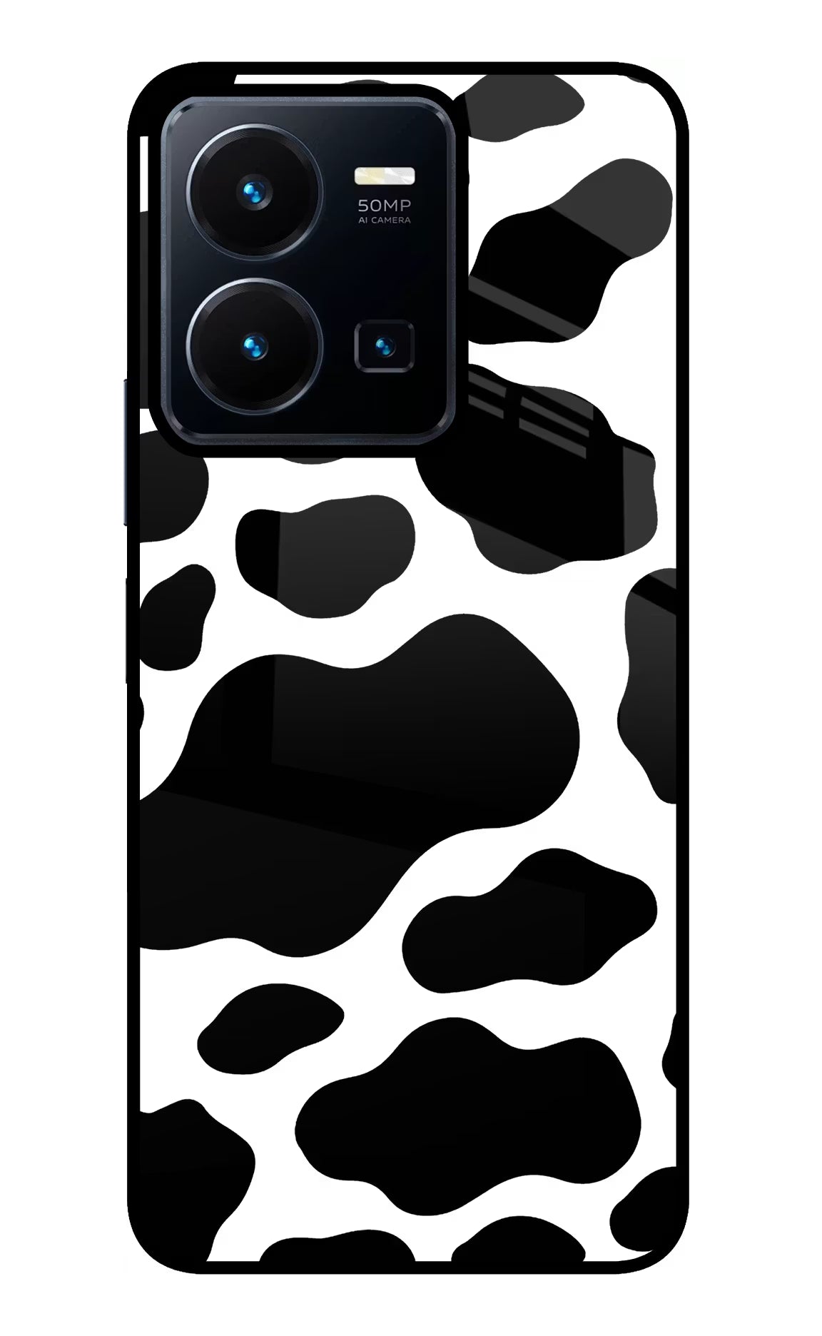 Cow Spots Vivo Y35 Glass Case Back Cover by Casekaro