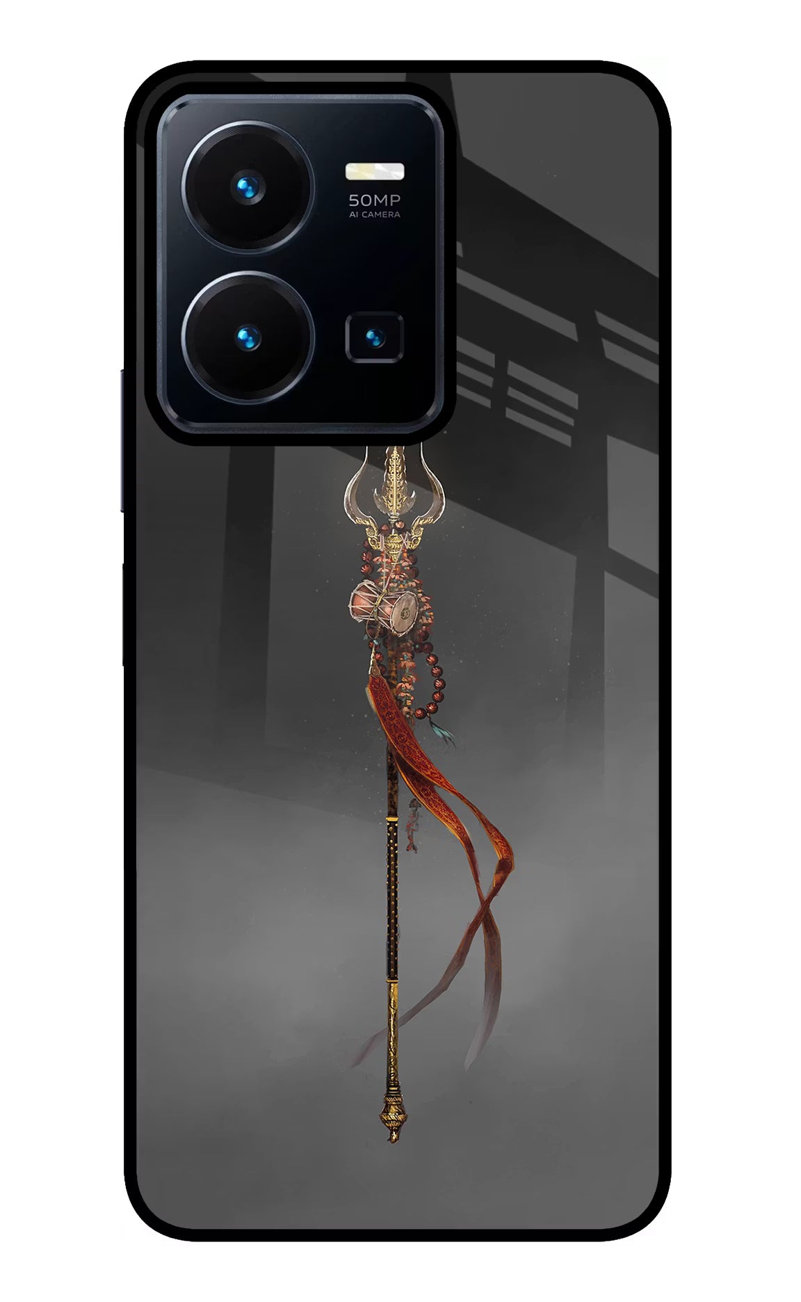 Shiv Trishul Vivo Y35 Glass Case Back Cover by Casekaro