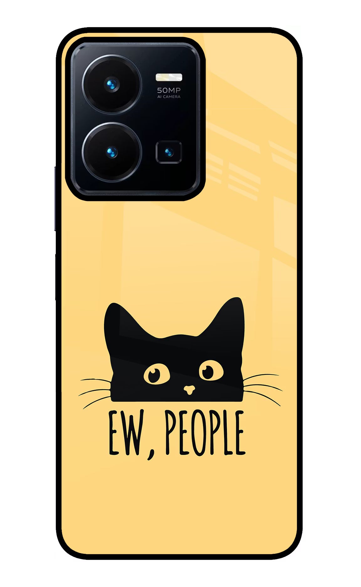 Ew People Catitude Vivo Y35 Glass Case Back Cover by Casekaro