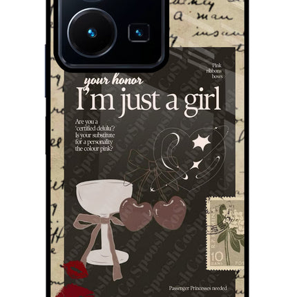 I am just a girl Vivo Y35 Glass Case