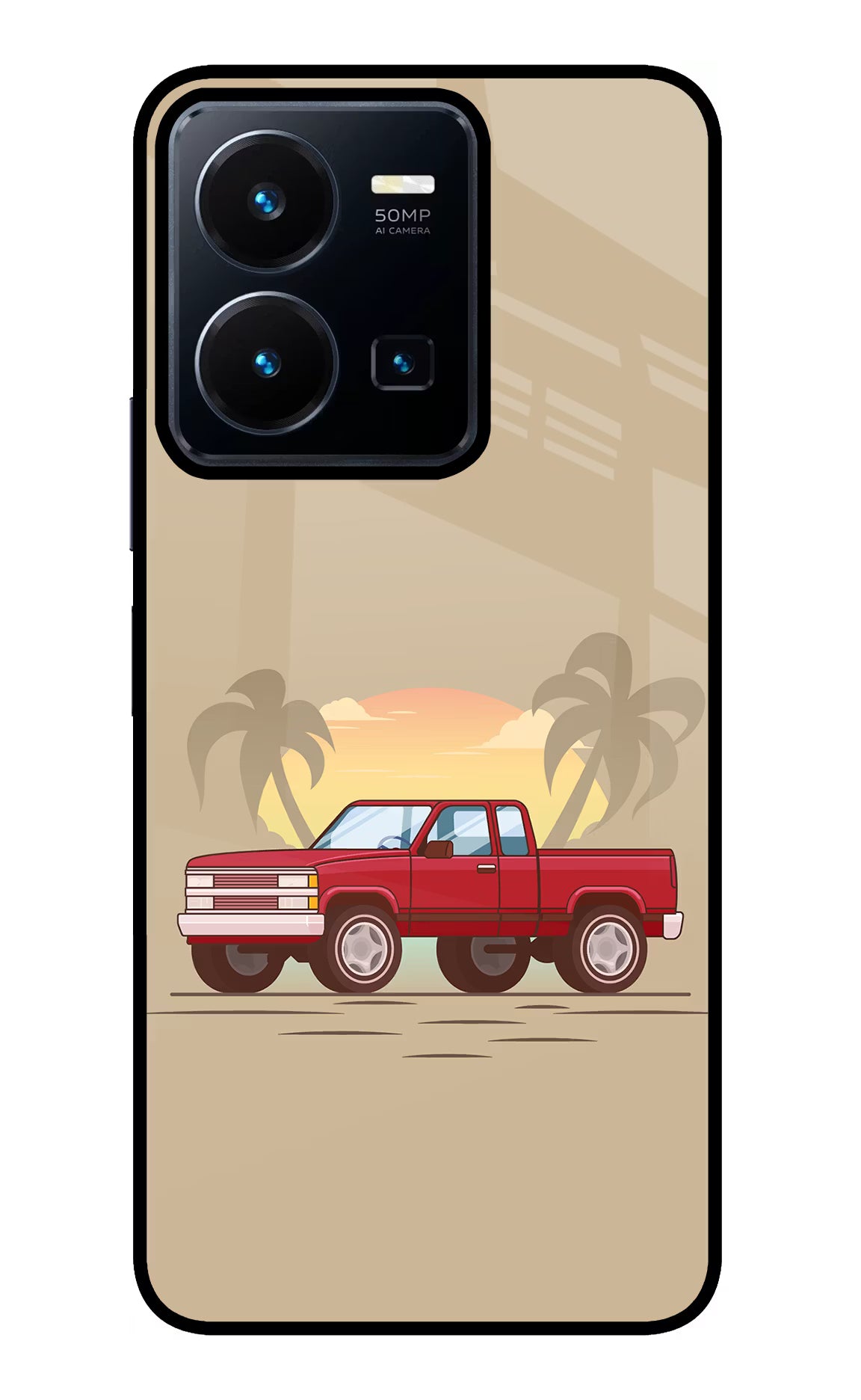 Desert Classic Drive Vivo Y35 Glass Case Back Cover by Casekaro