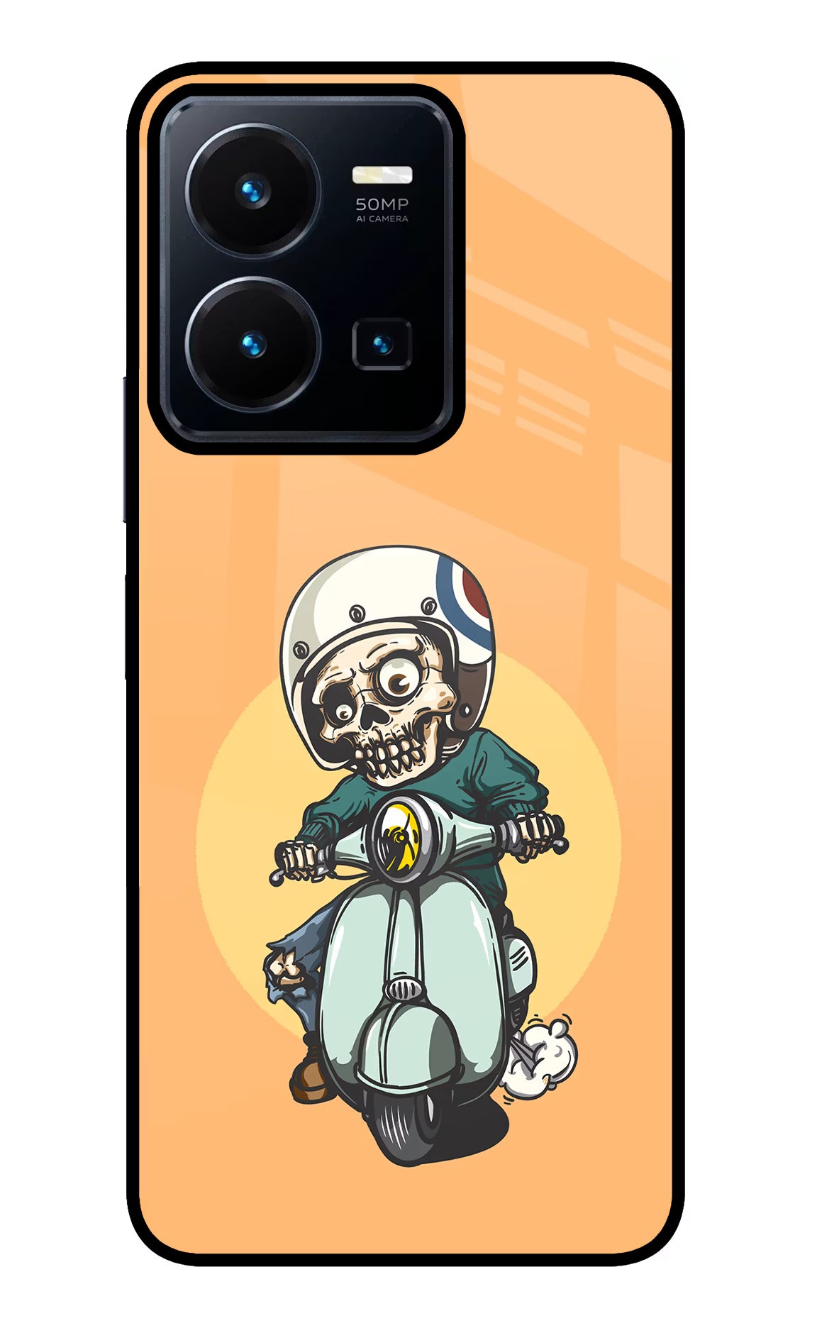 Undead Biker Vivo Y35 Glass Case Back Cover by Casekaro