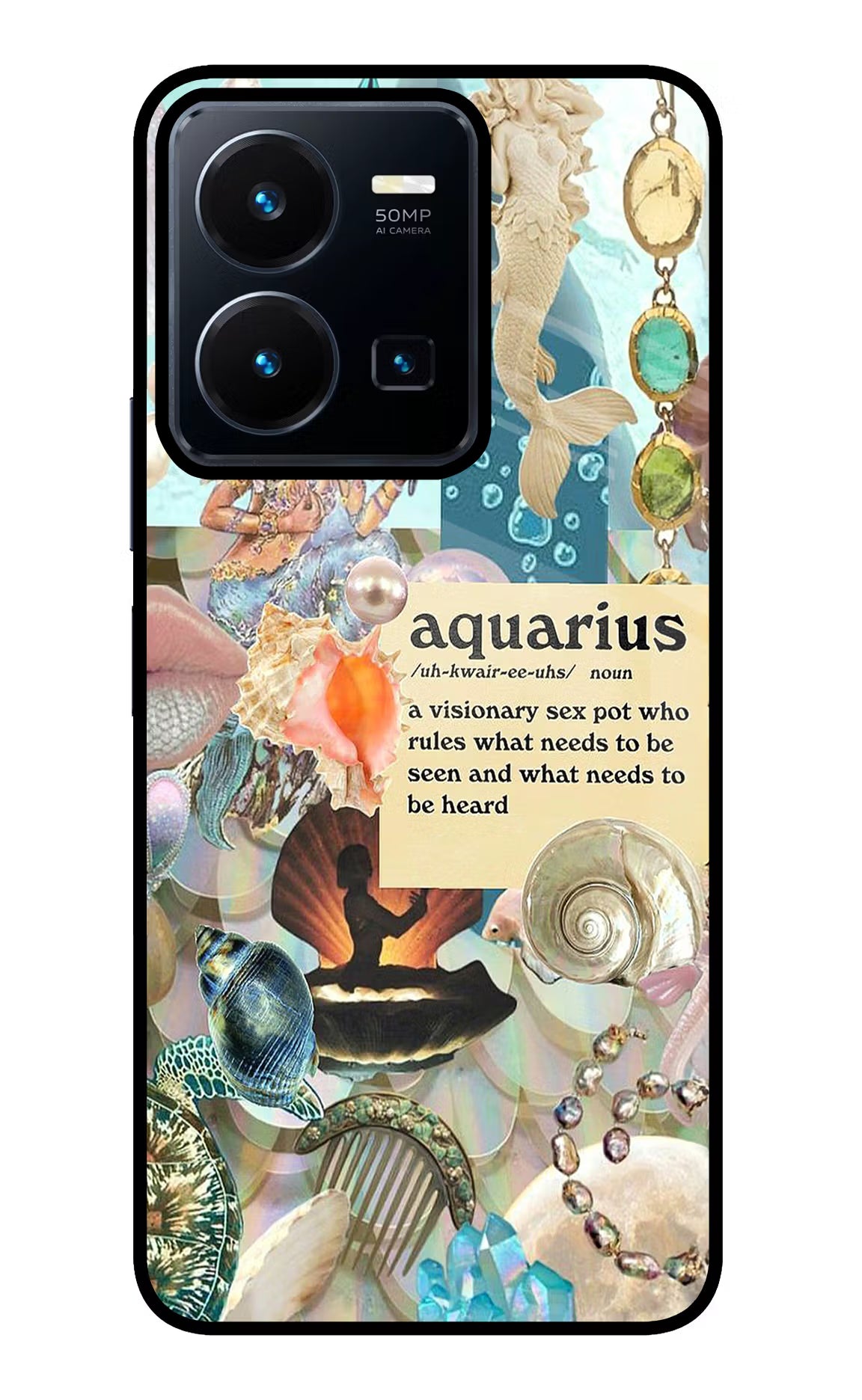 Aquarius Zodiac Vivo Y35 Glass Case