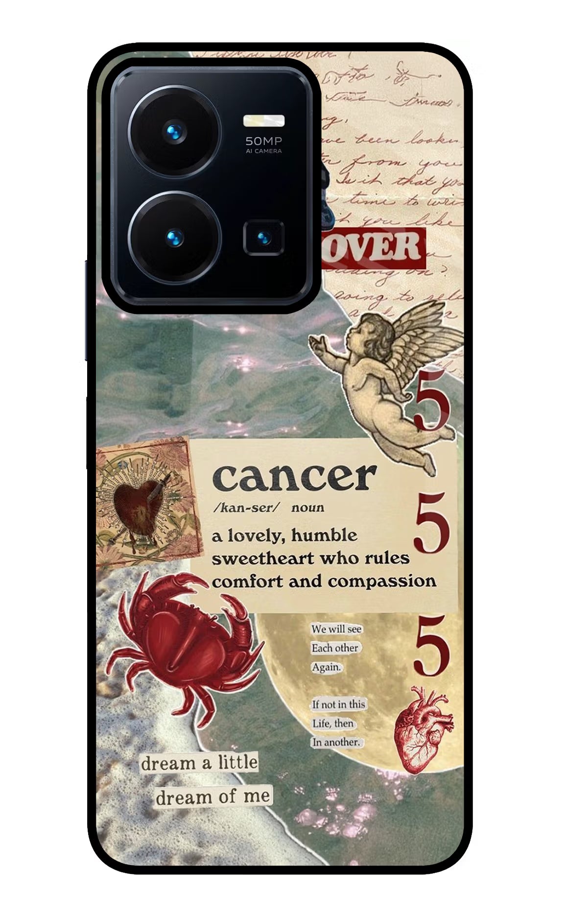 Cancer Zodiac Vivo Y35 Glass Case Back Cover by Casekaro
