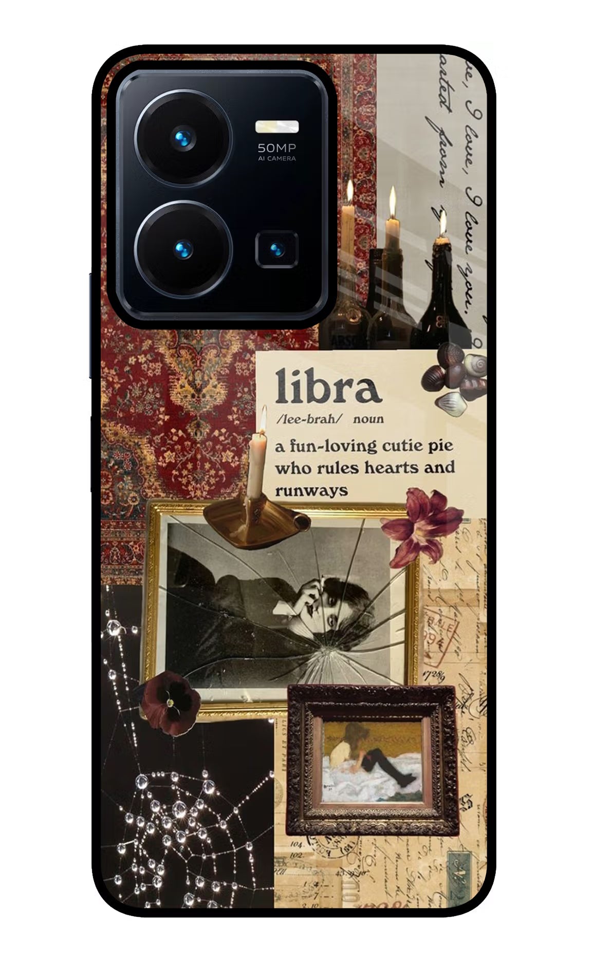 Libra Zodiac Vivo Y35 Glass Case Back Cover by Casekaro