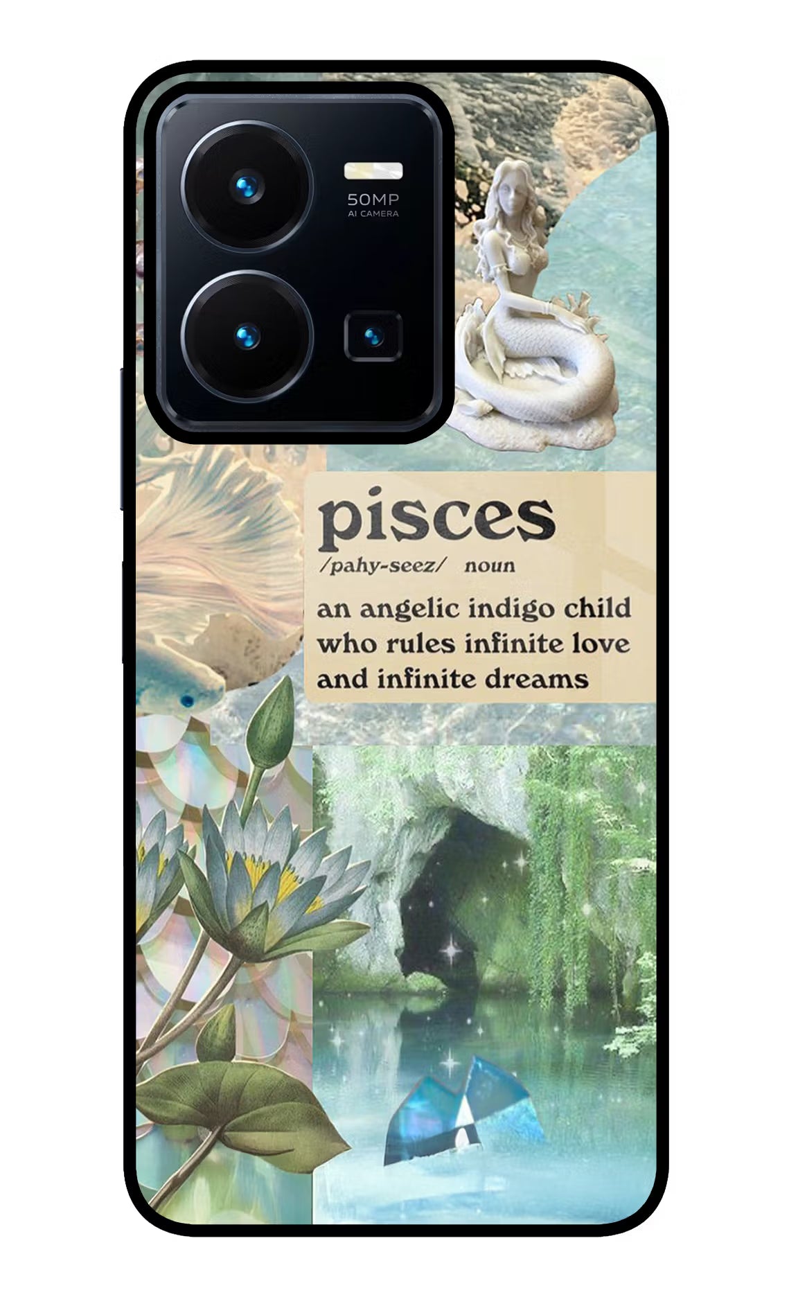 Pisces Zodiac Vivo Y35 Glass Case Back Cover by Casekaro