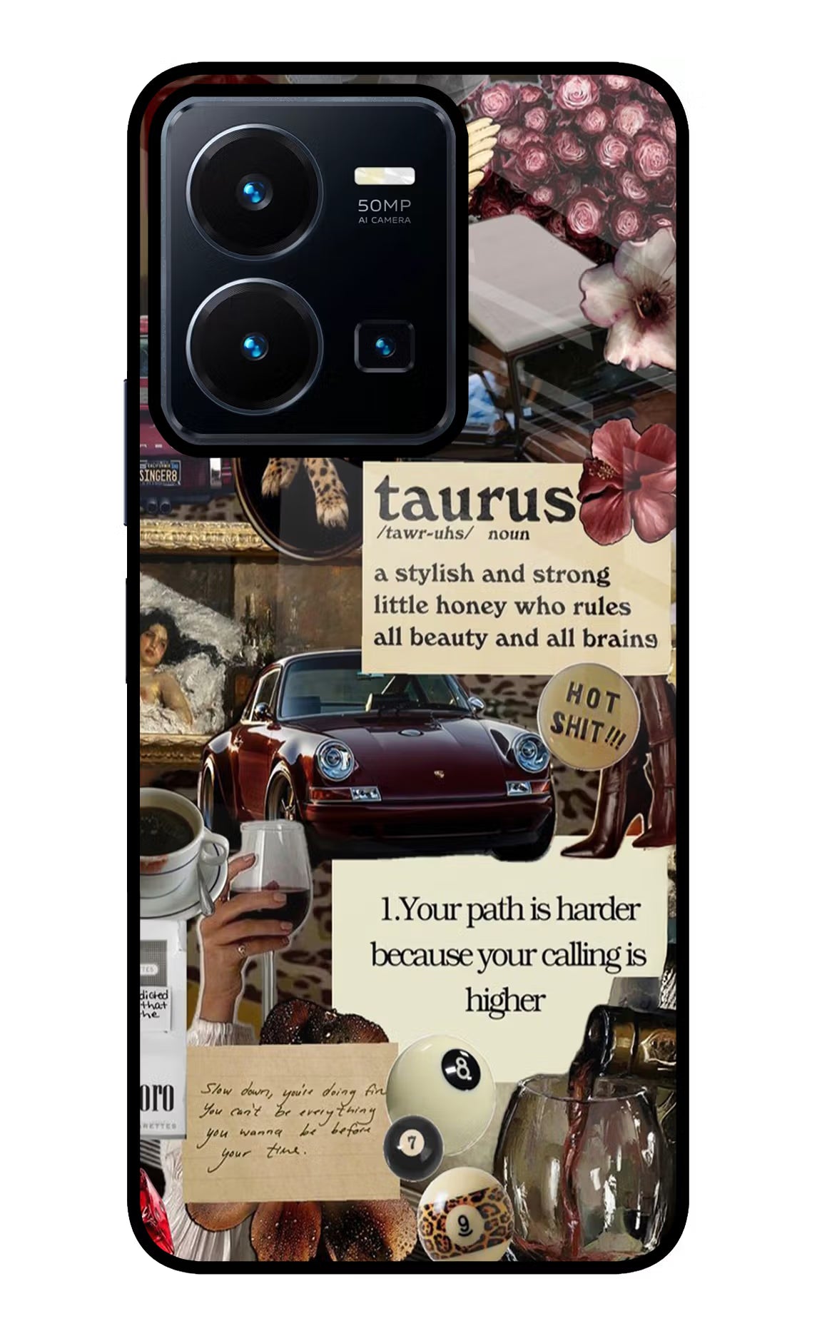 Taurus Zodiac Vivo Y35 Glass Case Back Cover by Casekaro