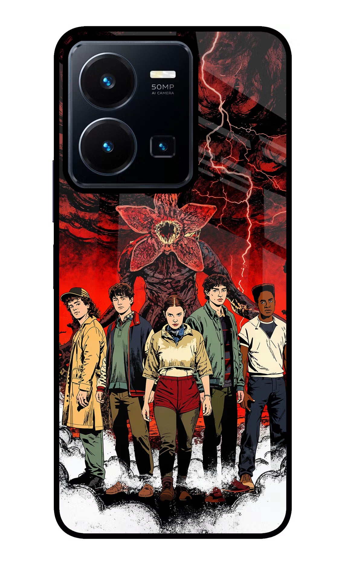 Ordinary Things Characters Vivo Y35 Glass Case Back Cover by Casekaro