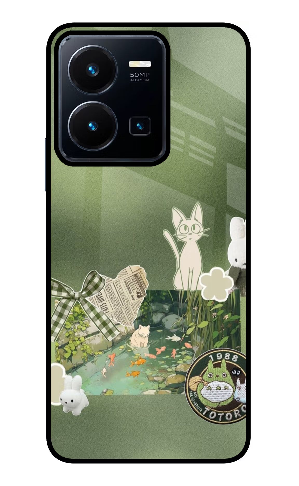 Aesthetic anime Vivo Y35 Glass Case