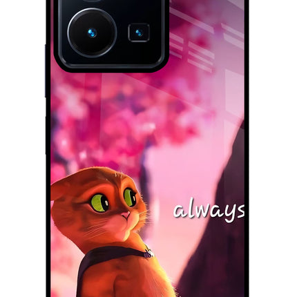 Always Cat Vivo Y35 Glass Case