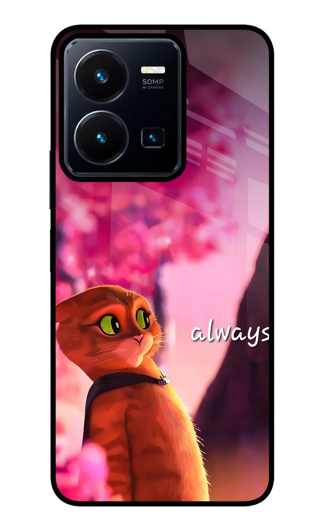 Always Cat Vivo Y35 Glass Case
