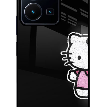 Kitty Charm Vivo Y35 Glass Case