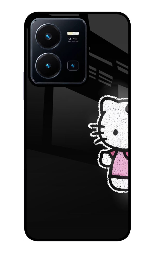 Kitty Charm Vivo Y35 Glass Case