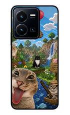 Minecraft Cat Chaos Vivo Y35 Glass Case
