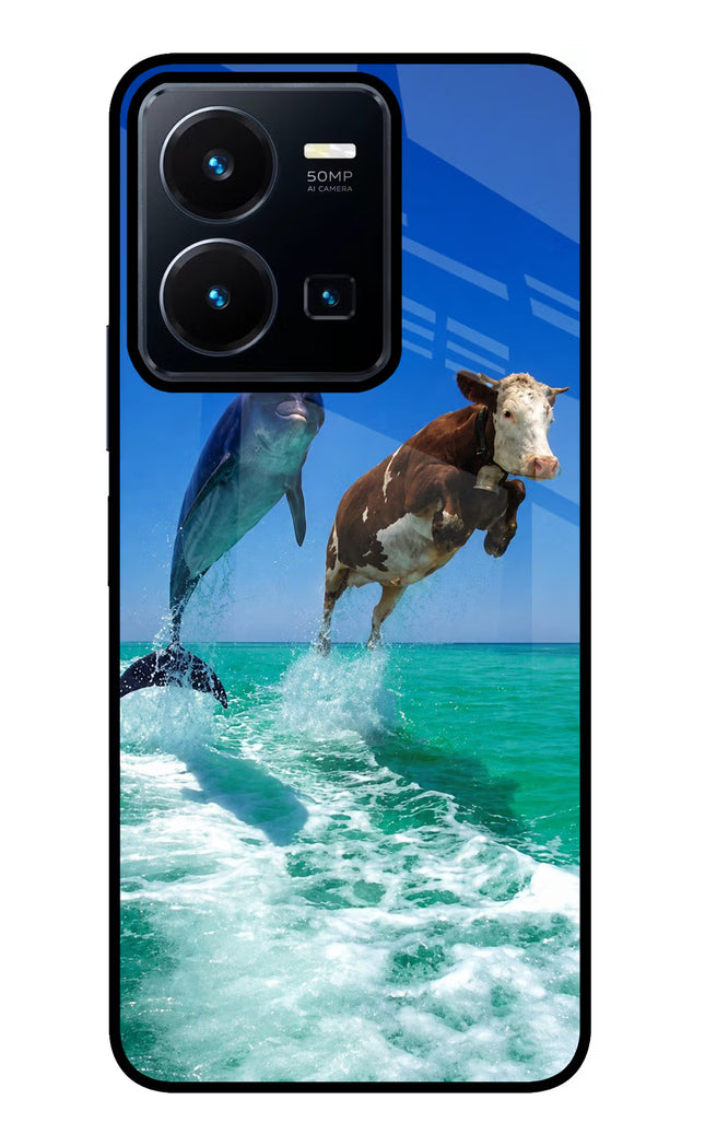 Dolphin vs Cow Vivo Y35 Glass Case