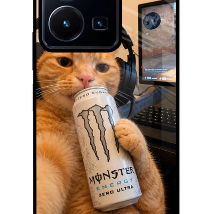 Gamer Cat Energy Vivo Y35 Glass Case