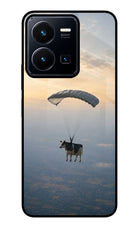 Skydiving Cow Vivo Y35 Glass Case
