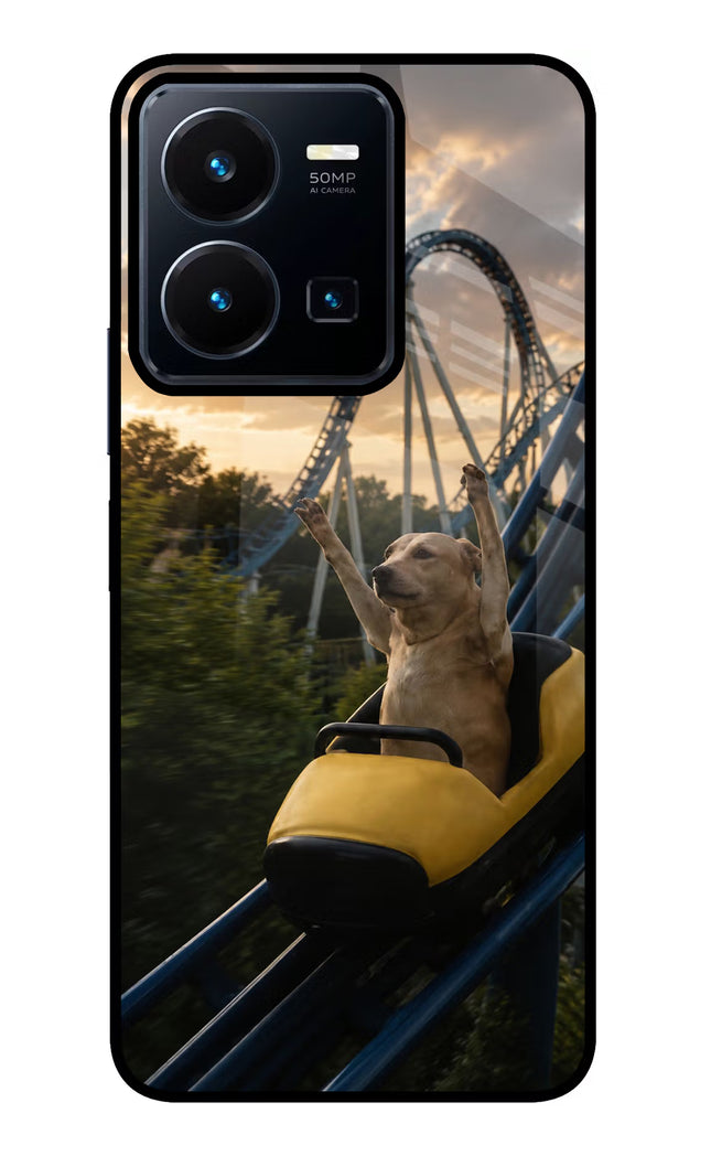 Rollercoaster Dog Vivo Y35 Glass Case