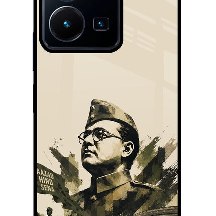 Netaji Rising Vivo Y35 Glass Case Back Cover by Casekaro