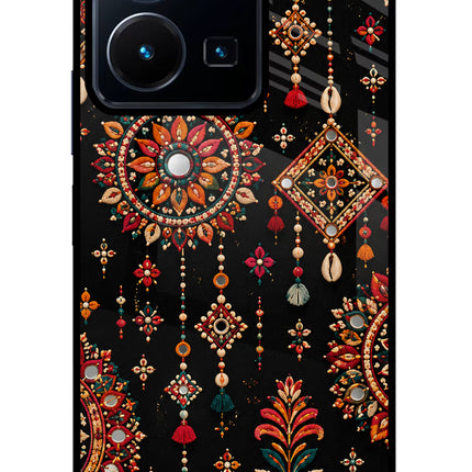 Boho Noir Vivo Y35 Glass Case