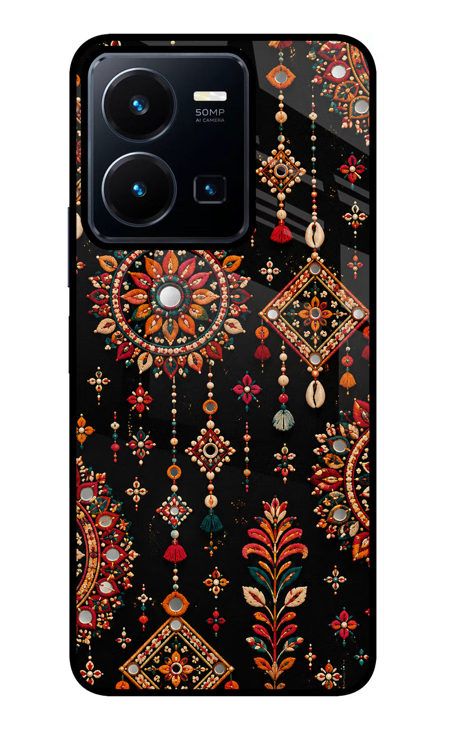 Boho Noir Vivo Y35 Back Cover, Glass case