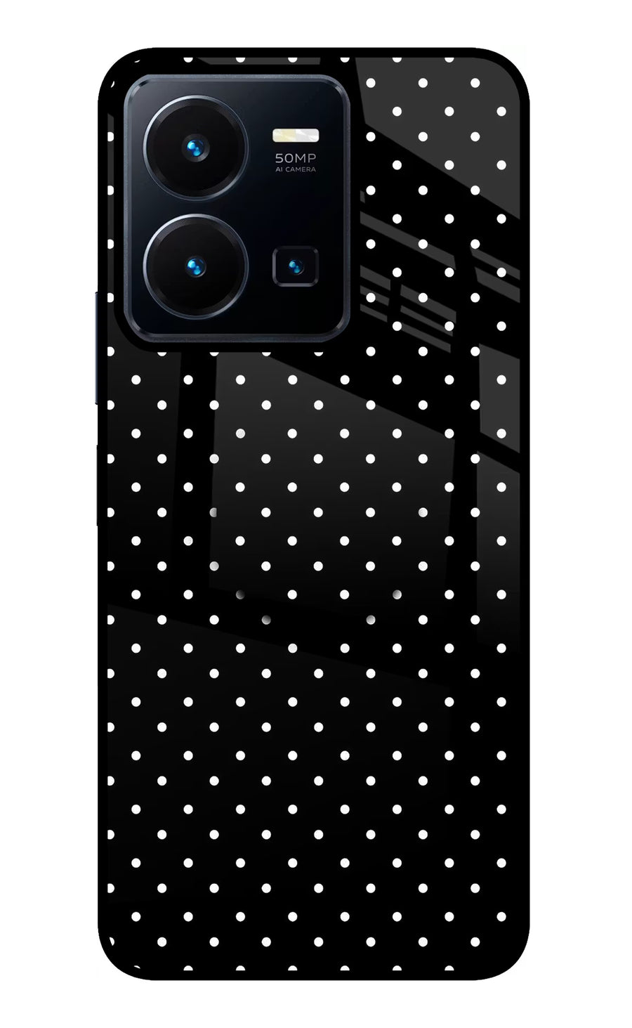 White Dots Vivo Y35 Pop Case, Glass case