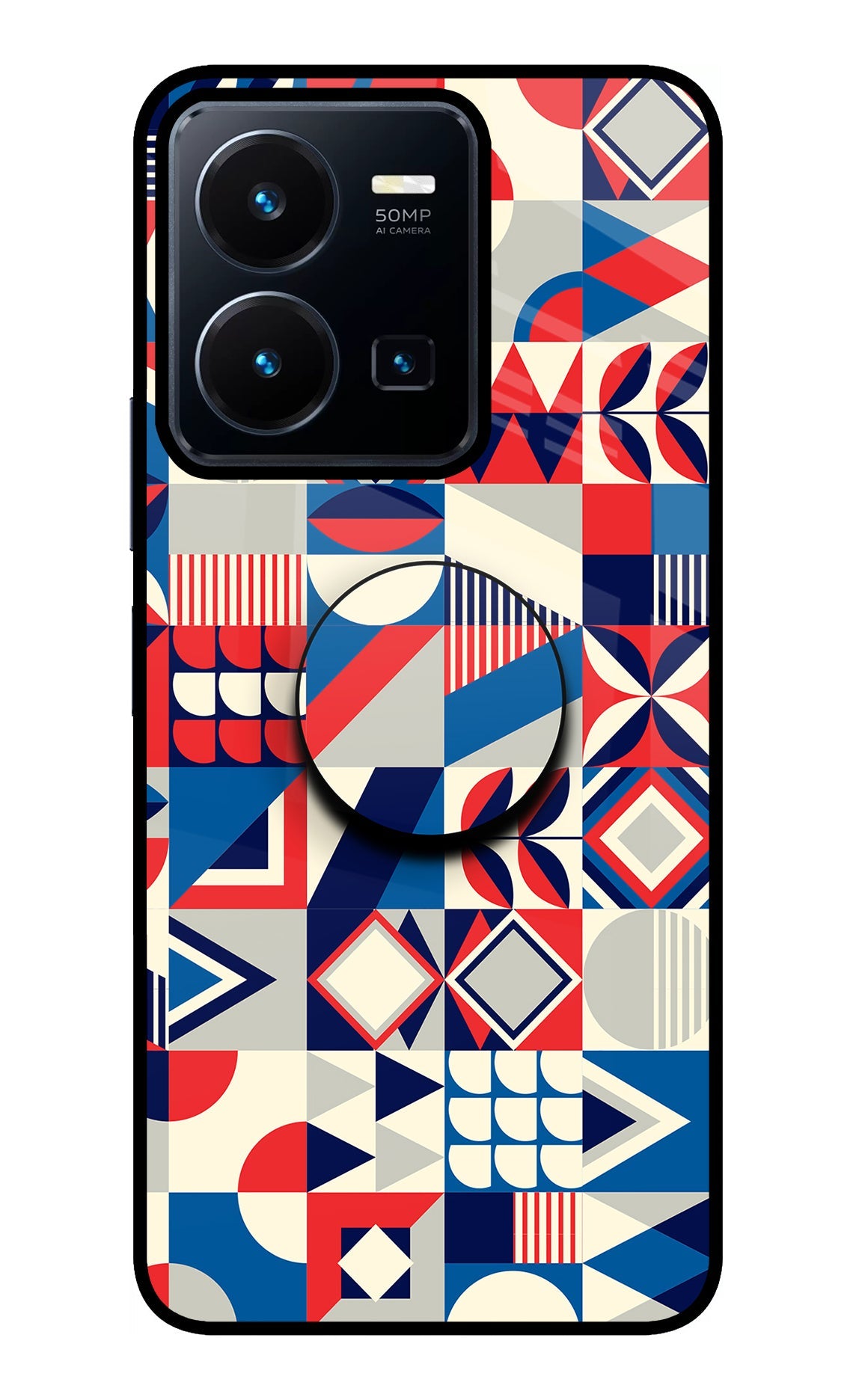 Colorful Pattern Vivo Y35 Glass Case