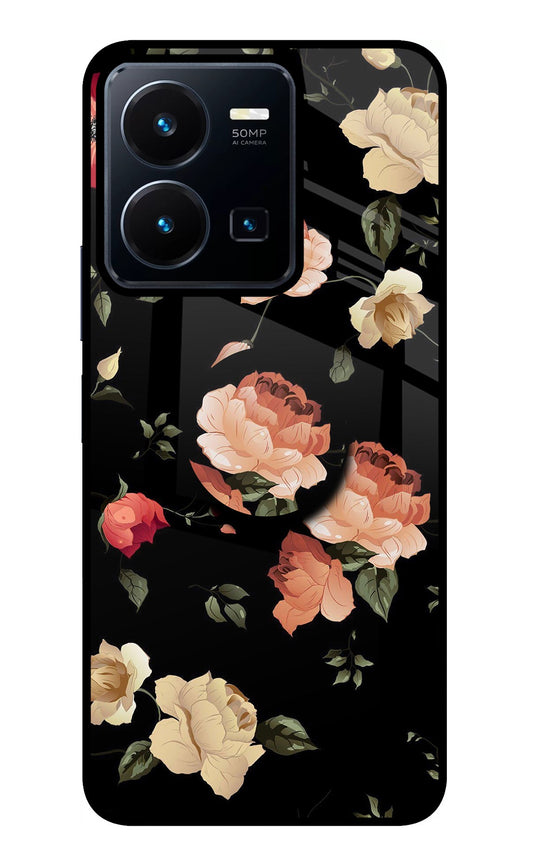 Flowers Vivo Y35 Glass Case