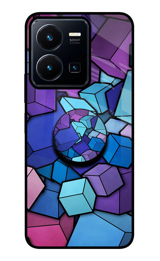 Cubic Abstract Vivo Y35 Glass Case